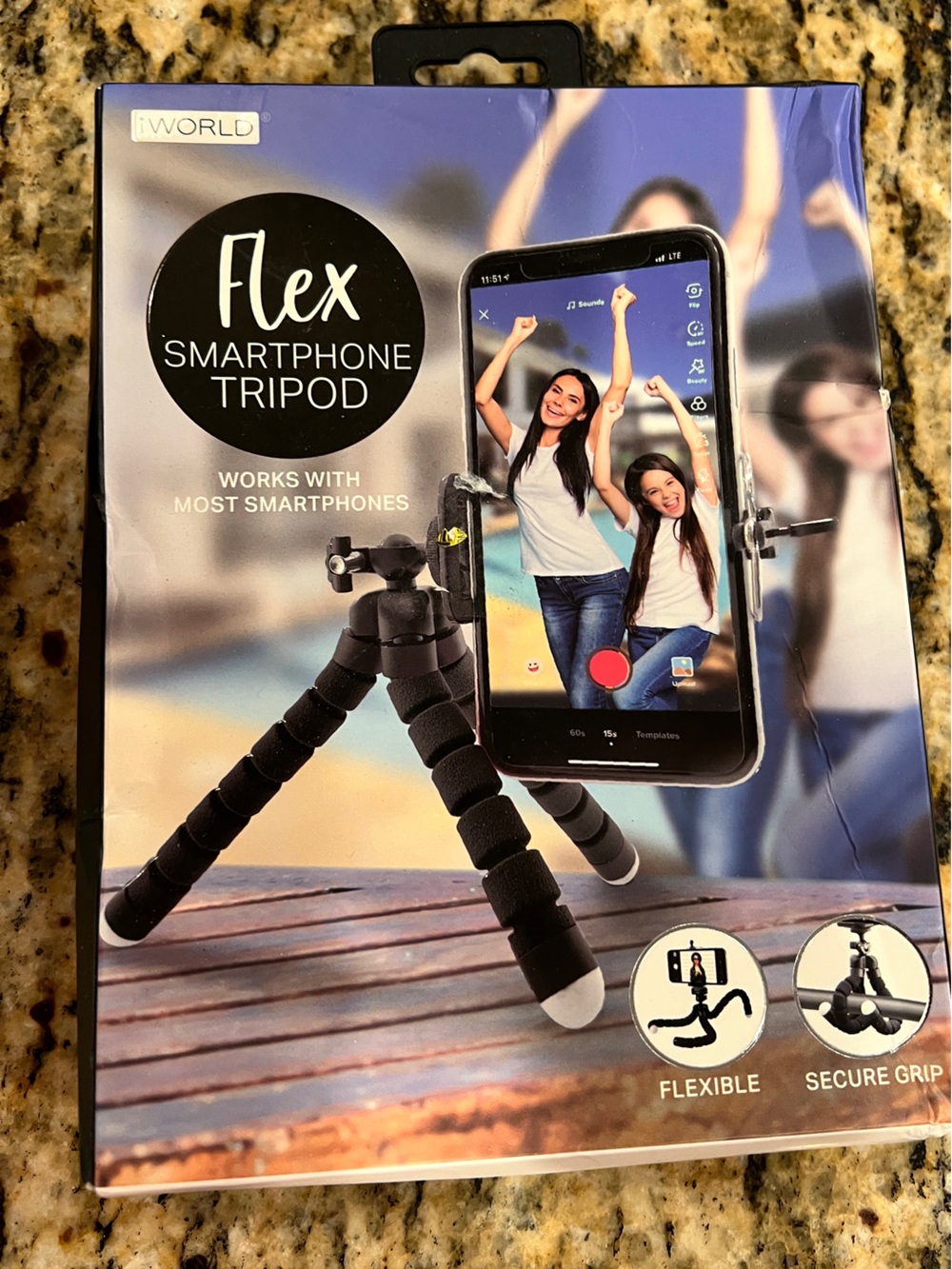 Flex Black Smartphone Tripod - Flexible Mount for Most Phones